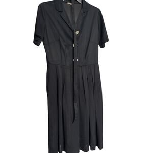 Shelton Stroller 14 1/2 Sheer Black Vintage Dress